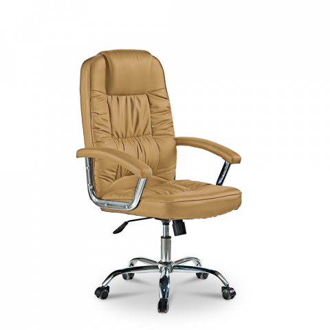 Ergonomic upholstered leatherette office chair Commodus Coffee Promotion