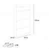 Space-saving vertical shoe rack 3 doors 63x24x120cm 18 pairs of Curpes shoes Model