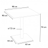 Square coffee table 90x90cm with central base for bistro bars Horeca Cost