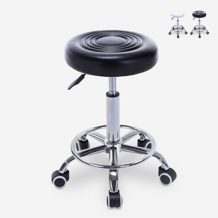 Adjustable bar deals stool on wheels