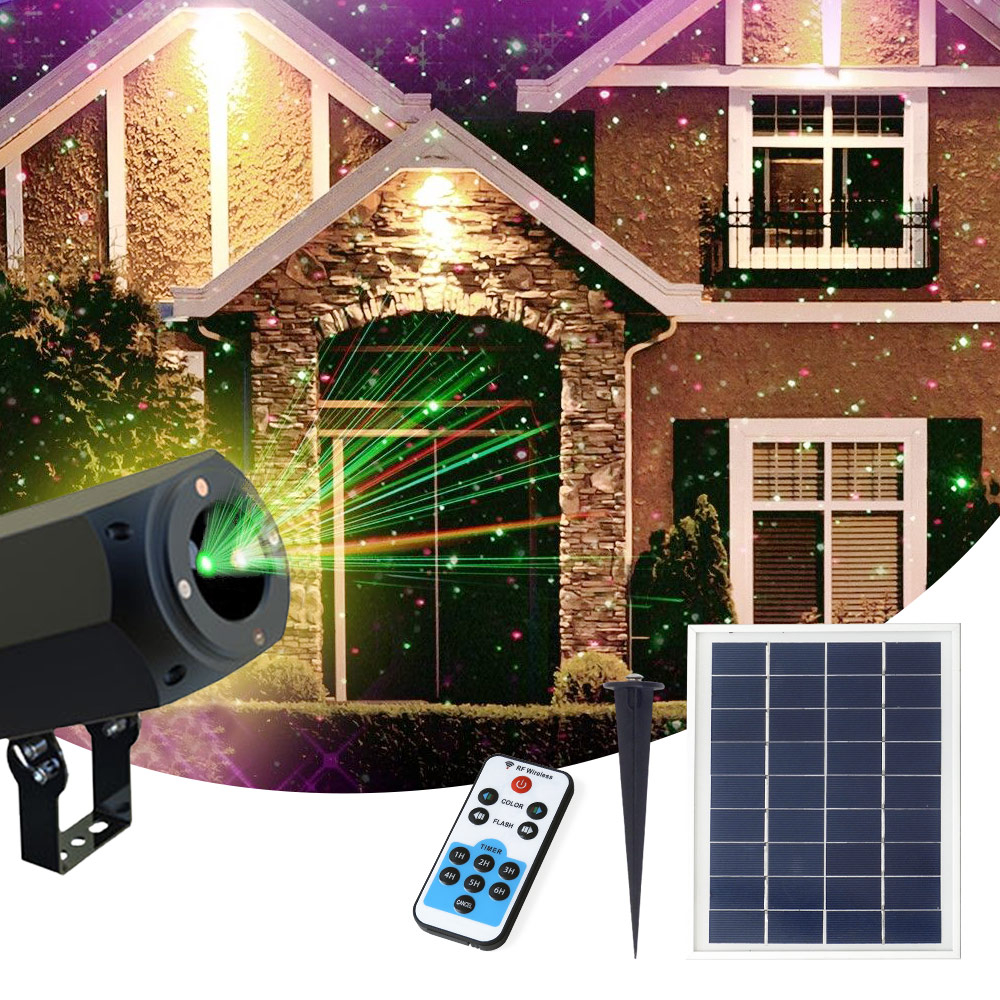 Projector Led Laser with Solar Panel and Remote Control Christmas