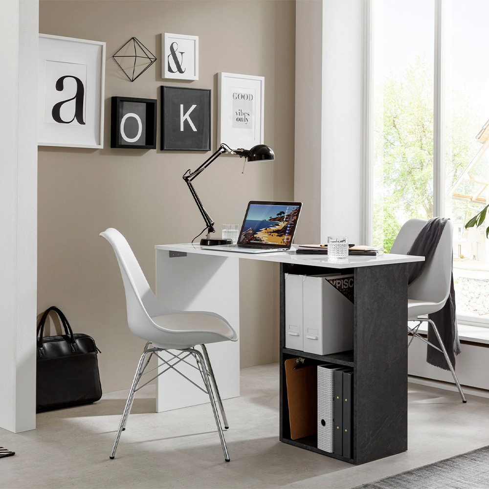 Desk smart working 110x50cm office home modern design Conti Ardesia