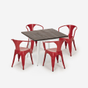 table set 80x80cm industrial design 4 chairs style bar kitchen hustle white Cost