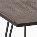 set 4 chairs style table 80x80cm industrial design bar kitchen reims dark Cheap