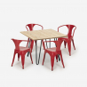 table set 80x80cm industrial design 4 chairs Lix style bar kitchen reims light Cost