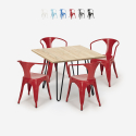 table set 80x80cm industrial design 4 chairs Lix style bar kitchen reims light Catalog
