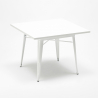 set 4 chairs Lix table steel white 80x80cm industrial century white Cheap