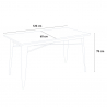 set industrial design table 120x60cm 4 chairs Lix style kitchen bar caster 