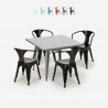industrial set steel kitchen table 80x80cm 4 chairs century Catalog