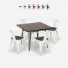 industrial kitchen set industrial table 80x80cm 4 chairs Lix wood metal hustle wood Offers