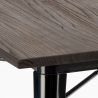 industrial set kitchen table 80x80cm 4 chairs wood metal hustle wood black 