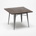 industrial kitchen set industrial table 80x80cm 4 chairs Lix wood metal hustle wood 