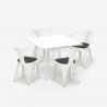 white industrial table set 80x80cm 4 chairs Lix wood century wood white Characteristics