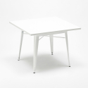 white industrial table set 80x80cm 4 chairs Lix wood century wood white 