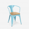 Industrial Dining Set with 80x80cm Wooden Table & 4 Hustle Black Metal Chairs Price