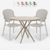 80cm beige round table set 2 chairs modern design outdoor Valet Promotion