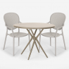 80cm beige round table set 2 chairs modern design outdoor Valet Choice Of