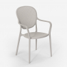 80cm beige round table set 2 chairs modern design outdoor Valet 