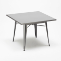 industrial table set 80x80cm 4 chairs Lix wood metal century top light Characteristics