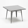 industrial table set 80x80cm 4 chairs Lix wood metal century top light Characteristics