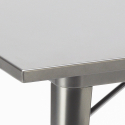 industrial table set 80x80cm 4 chairs Lix wood metal century top light Measures