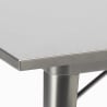 industrial table set 80x80cm 4 chairs Lix wood metal century top light Measures
