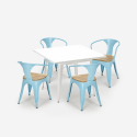 set 4 chairs Lix kitchen table white 80x80cm century white top light Catalog