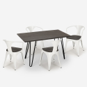 set table 120x60cm 4 chairs Lix wood industrial dining room wismar wood Measures