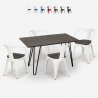 set table 120x60cm 4 chairs Lix wood industrial dining room wismar wood Sale