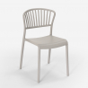 Round table set 80cm beige 2 chairs modern design Gianum 