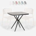 Set 2 chairs square table 70x70cm black outdoor design Magus Dark On Sale