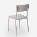 Set 2 chairs polypropylene round table 80cm beige design Aminos 