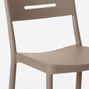 Set 2 chairs polypropylene design round table 80cm beige Ipsum 