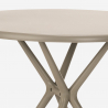 Set 2 chairs polypropylene design round table 80cm beige Ipsum 