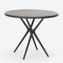 Round black table set 80cm 2 modern design chairs Ipsum Dark 