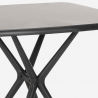 Set of 2 Modern Design Chairs with 70x70cm Black Square Table Larum Dark 