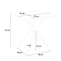 Set of 2 Modern Design Chairs with 70x70cm Black Square Table Larum Dark 
