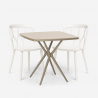 Set 2 chairs design polypropylene square table 70x70cm beige Saiku Discounts