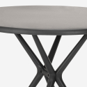 Kento Dark black 80cm round table set 2 polypropylene chairs 