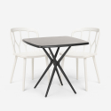 Square black table set 70x70cm 2 chairs outdoor design Saiku Dark Catalog