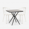 Square black table set 70x70cm 2 chairs outdoor design Saiku Dark Catalog