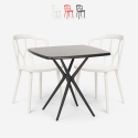 Square black table set 70x70cm 2 chairs outdoor design Saiku Dark On Sale