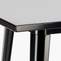 industrial 60x60cm black coffee table set 4 stools bucket black top light Price