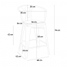 set of 4 stools high metal table 60x60cm bucket wood white 