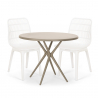 Set 2 chairs modern design round table beige 80cm outdoor Bardus Catalog