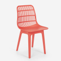 Set 2 chairs polypropylene square table beige 70x70cm design Cevis 