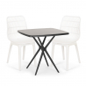 Square table set 70x70cm black 2 chairs modern design Cevis Dark Catalog