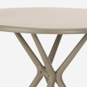 80cm beige round table set 2 polypropylene chairs design Fisher Cost
