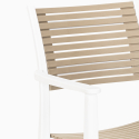 Set 2 beige square table chairs 70x70cm polypropylene outdoor Clue Bulk Discounts