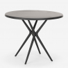 Set 2 chairs modern design black round table 80cm Fisher Dark Price